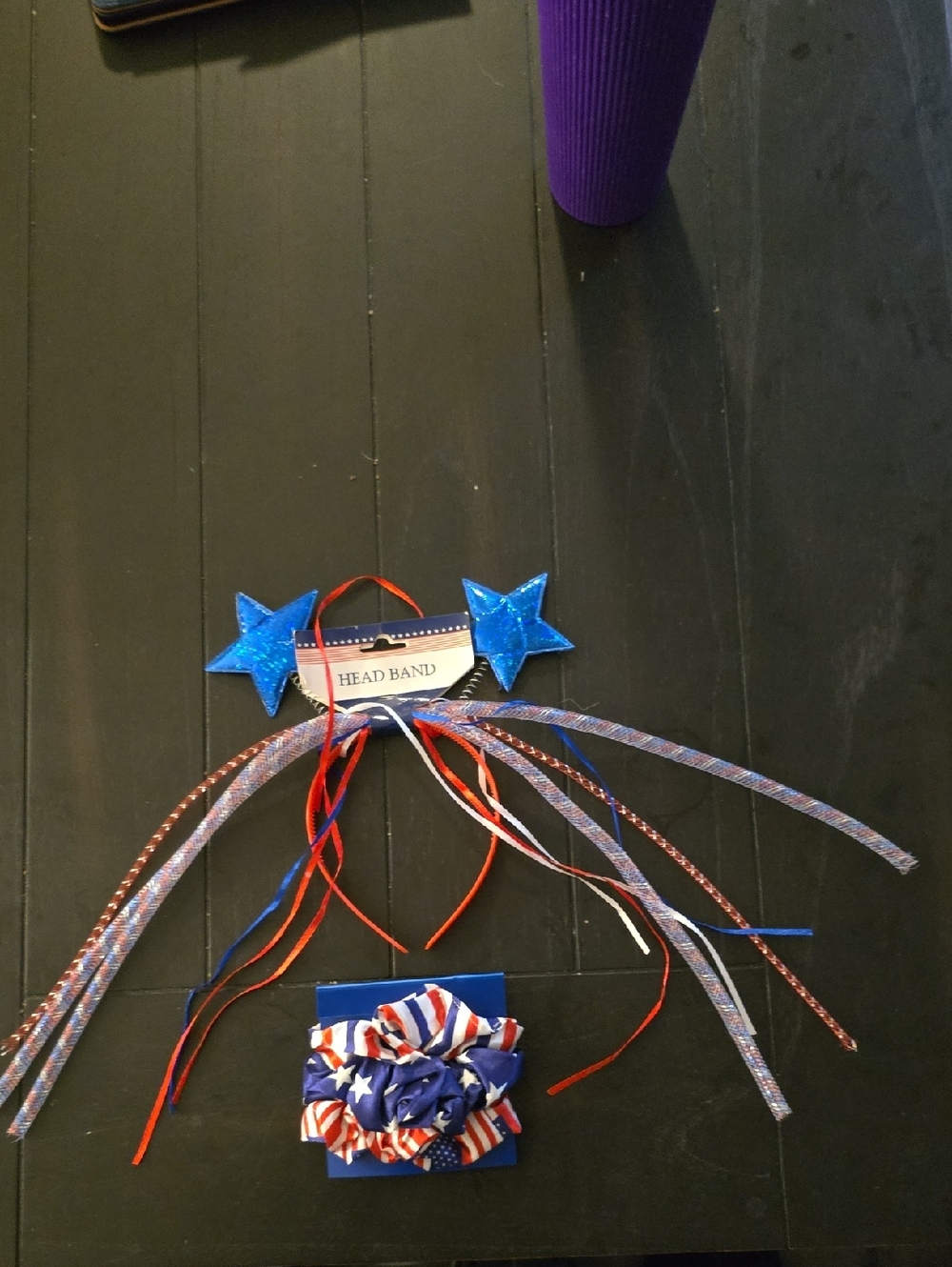 Patriotic July 4th Blue Star Headband And Hair Tors